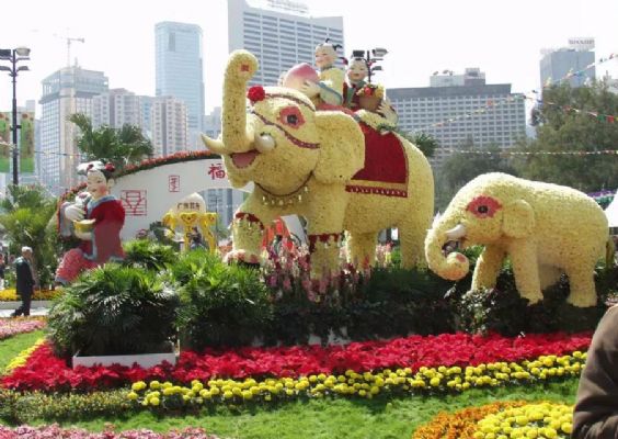 美国假花雕塑 绿雕 花艺雕塑 仿真花雕塑 photo 1