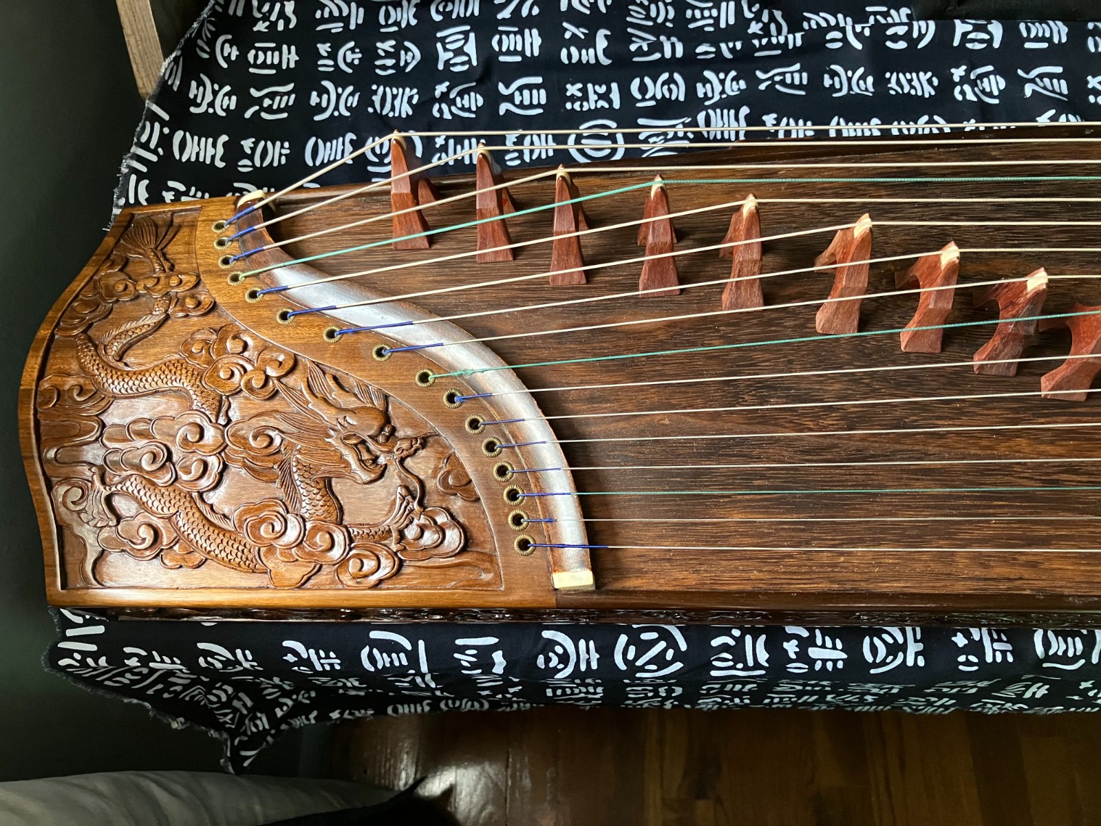 欗木九龙戏珠16弦小古筝音色明亮古香古色收藏品 [古筝] photo 3