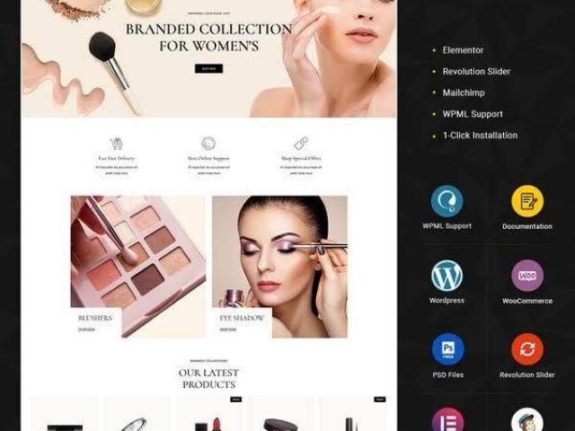 美国美容美甲化妆品护肤用品网页设计网站建设518-956-5673 网页设计网站推广