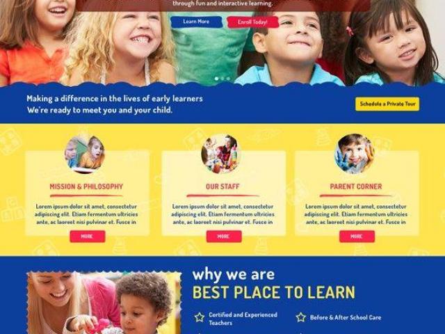 美国幼教托兒园儿童照料中心网站建站网页设计网站推广518-956-5673