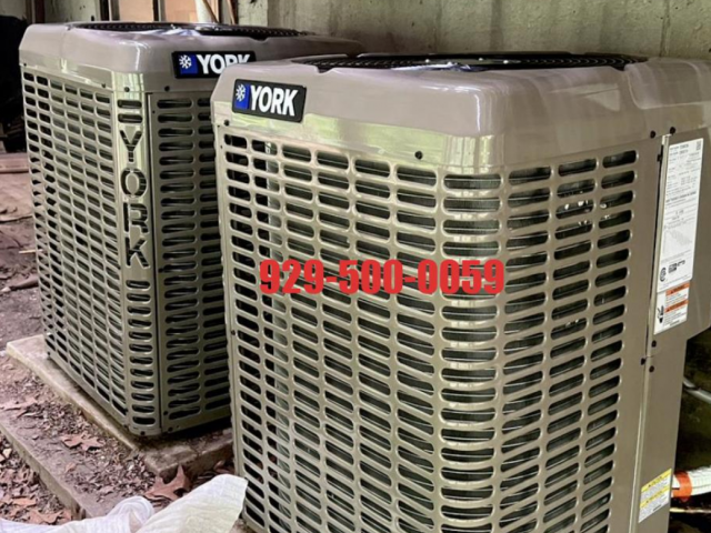 纽约蓝天上门安装维修团队—-York 冷暖中央空调2.5吨 安装 929-500-0059