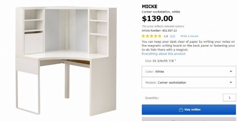 IKEA white Fumei workbench photo 7