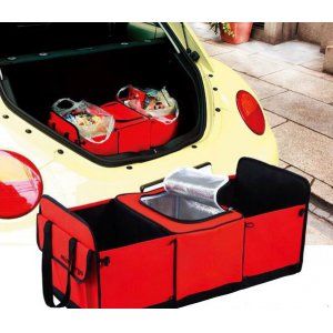 Car trunk multi-purpose storage box insulated box red photo 1