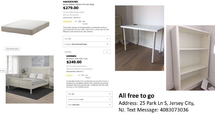 Free sale of 80% new ikea full size bed, bookcase and desk [free pick up]