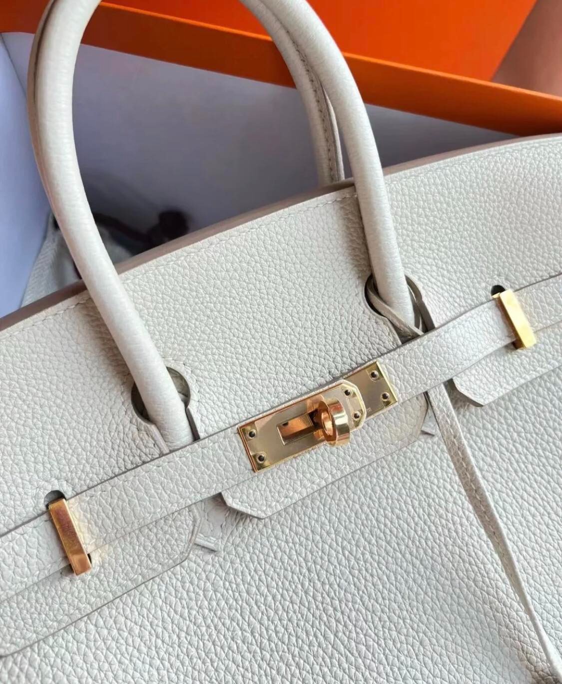 出售二手爱马仕包包奶昔白Birkin 尺寸30 图片 5