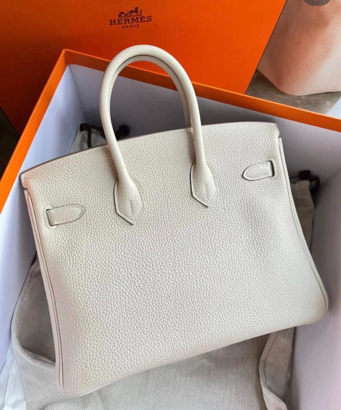 出售二手爱马仕包包奶昔白Birkin 尺寸30 图片 3