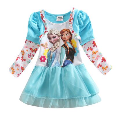 Children Clothing Girls 2016 Child Dress Princess Long Sleeve Top Kids Fashion Autumn Costume photo 4