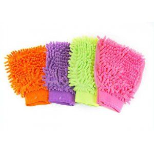 Microfiber chenille car washing and wiping gloves single sided photo 2