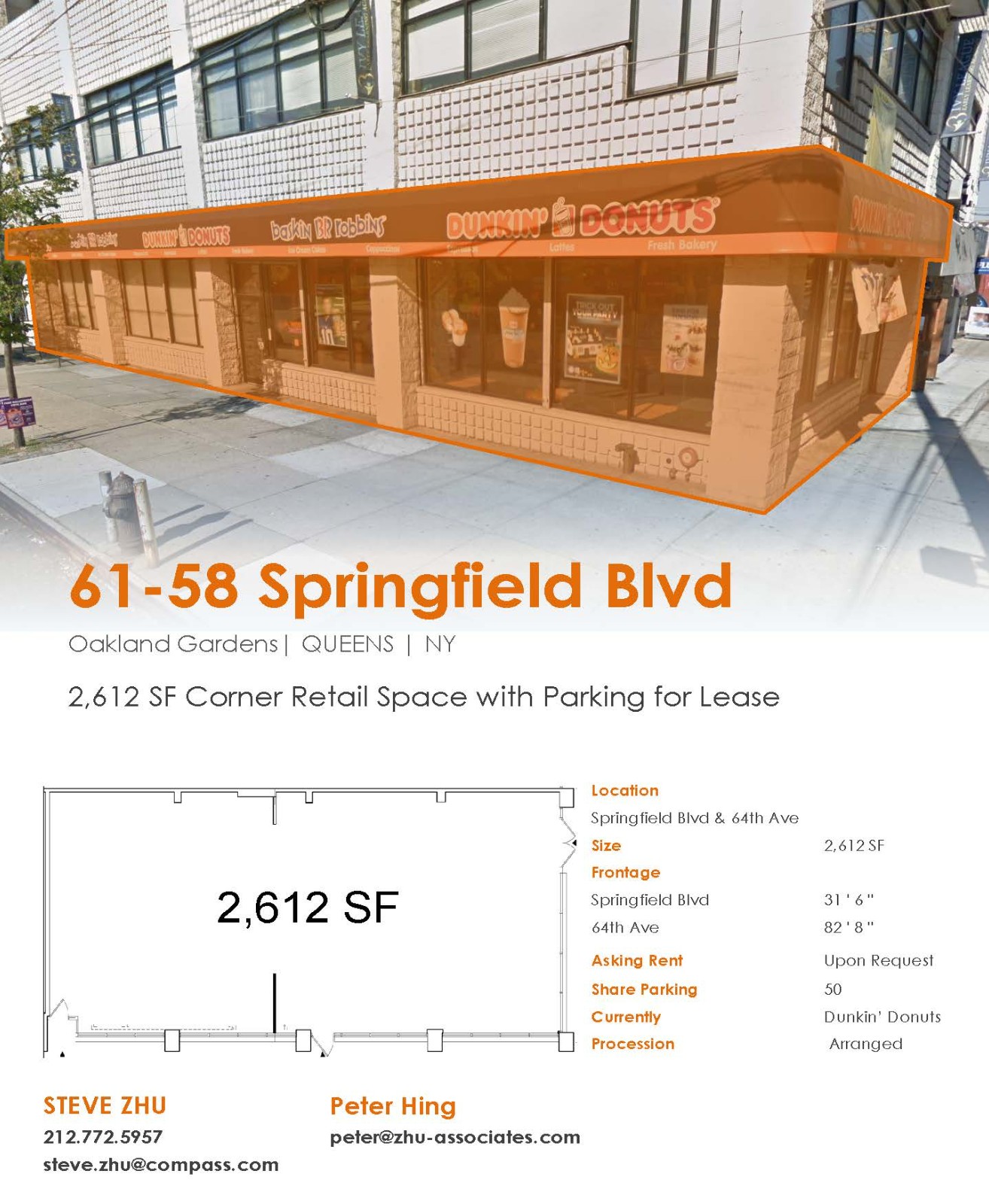 稀缺街角二代餐厅！Bayside店铺新鲜出炉 2,612 SF！人
