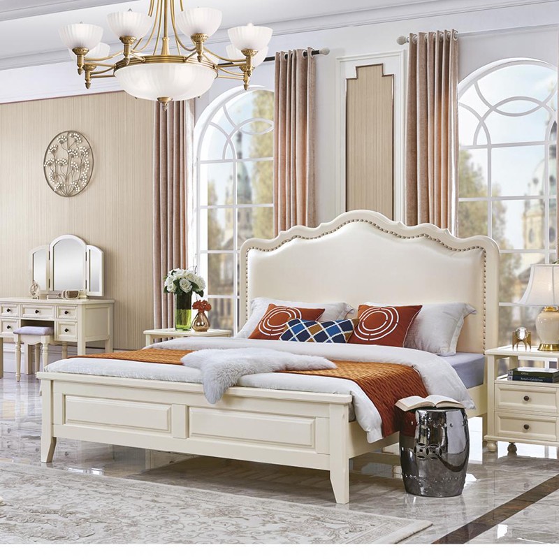 Modern Bed Frame UMIKK Manufacturer Wholesale King Size Most Modern Top Grain Leather Bed 图片 4