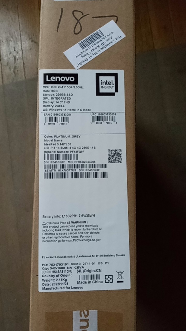 联想lenovo ideapad3,几乎全新 图片 1