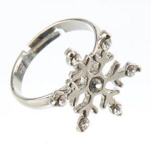 Japanese and Korean popular glossy diamond snowflake ring star ring photo 2
