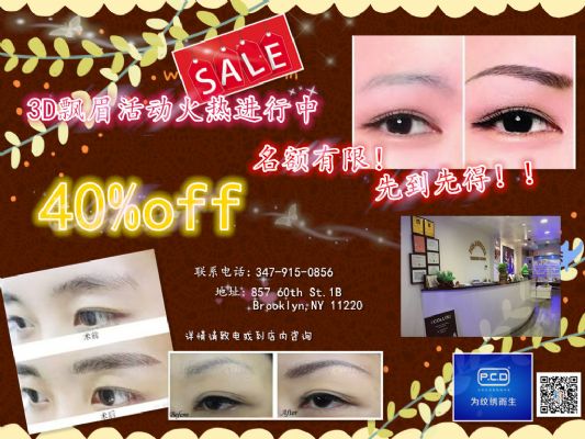 3D飘眉,打折酬宾开始啦 纽约美容美发美甲